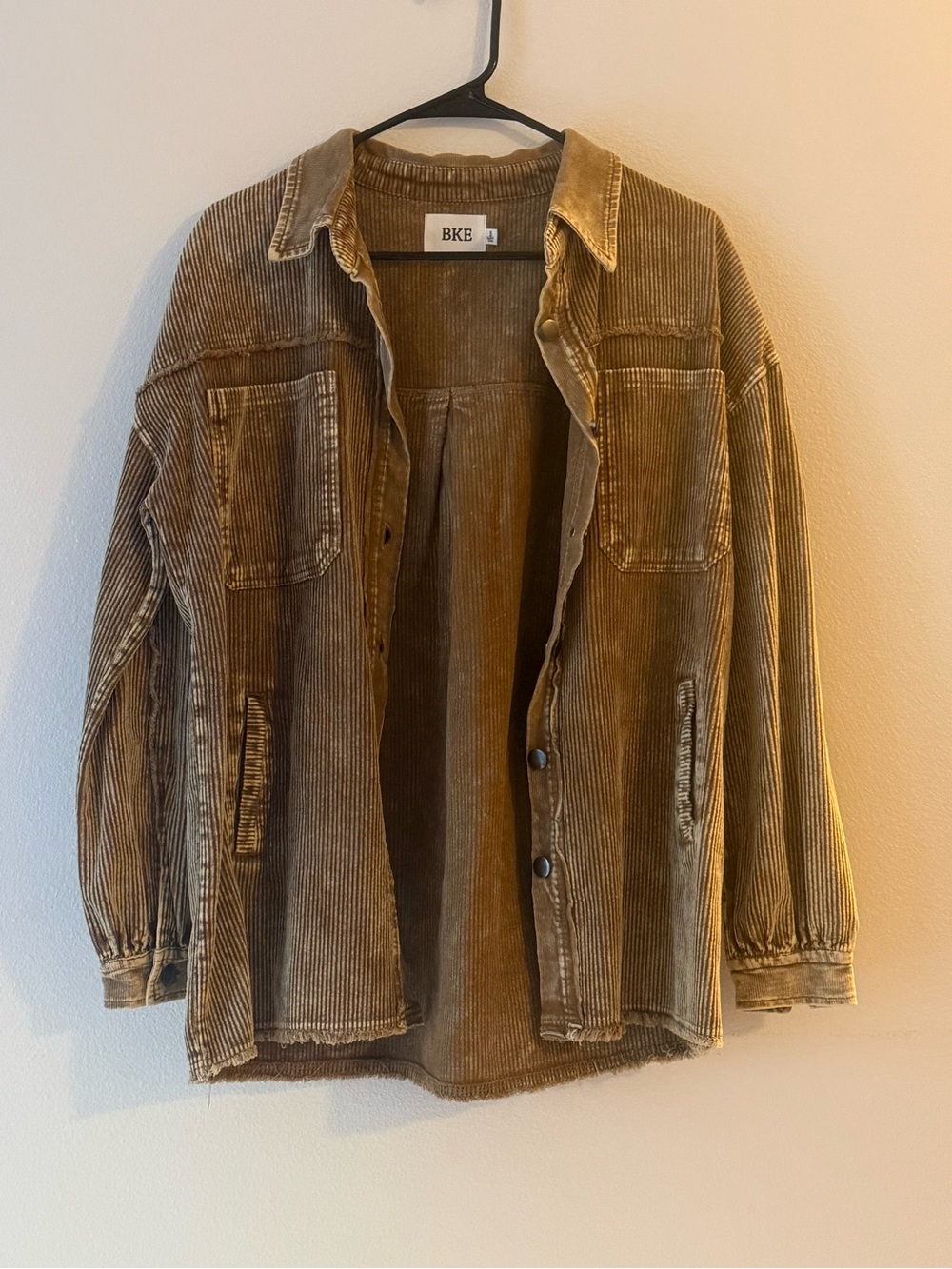 BKE Corduroy Cardigan in goldish vintage brown color